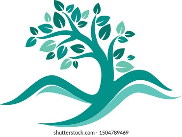 illustration of green trees, environmental protection