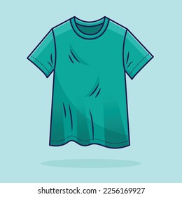 La ilustración de la camiseta verde