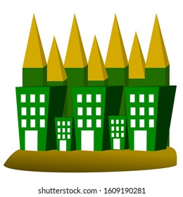 illustration of a green vector building