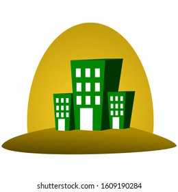 illustration of a green vector building