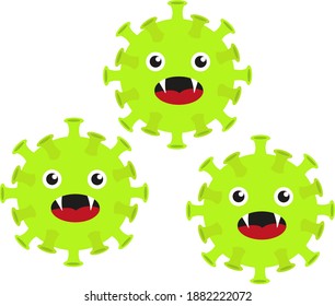 Illustration of green virus causing disease