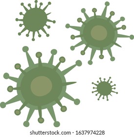 Illustration of green virus. A jagged virus.