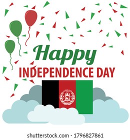 illustration of greeting card for afghanistan nation independence day