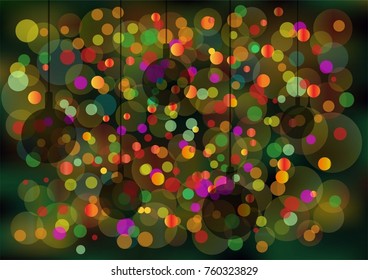 Illustration, greeting card, bright new-year background.