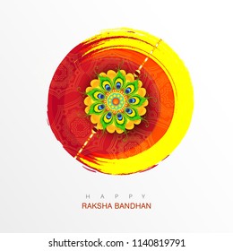 illustration of greeting card with decorative Rakhi for Raksha Bandhan, Indian festival for brother and sister bonding celebration card with nice creative vector background.
