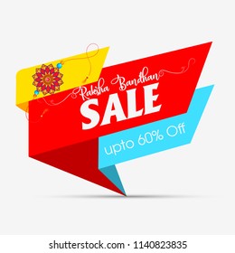 illustration of greeting card with decorative Rakhi for Raksha Bandhan, Indian festival for brother and sister bonding celebration card with nice creative vector background.
