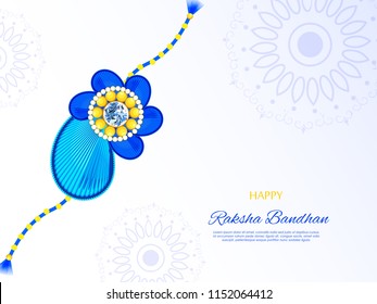 illustration of greeting card with decorative Rakhi for Raksha Bandhan