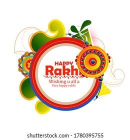 illustration of greeting card with decorative Rakhi for Raksha Bandhan, Indian brother and sister festival Raksha Bandhan 