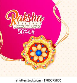 illustration of greeting card with decorative Rakhi for Raksha Bandhan, Indian brother and sister festival Raksha Bandhan 