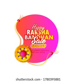 illustration of greeting card with decorative Rakhi for Raksha Bandhan, Indian brother and sister festival Raksha Bandhan 