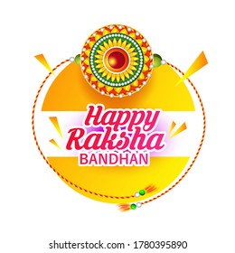 illustration of greeting card with decorative Rakhi for Raksha Bandhan, Indian brother and sister festival Raksha Bandhan 