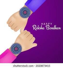 ilustración de la tarjeta de saludo con Rakhi decorativo para Raksha Bandhan, festival indio de la unión de hermanos y hermanas