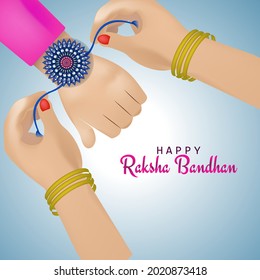 illustration of greeting card with decorative Rakhi for Raksha Bandhan, Indian festival of brother and sister bonding celebration
