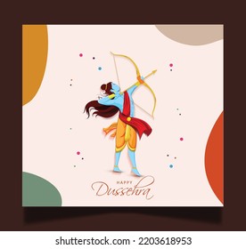 illustration of Greeting card for Happy Dussehra  , a Hindu festival celebrated of Lord Ram  background, greeting card , poster