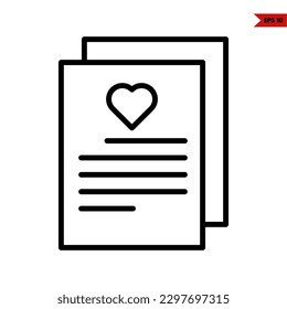 illustration of greeting card line icon 