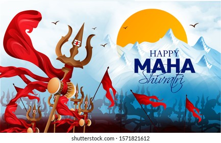 illustration of Greeting card for maha  Shivratri, a Hindu festival celebrated of Lord Shiva