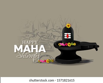 illustration of Greeting card for maha  Shivratri, a Hindu festival celebrated of Lord Shiva