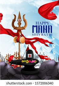 illustration of Greeting card for maha  Shivratri, a Hindu festival celebrated of Lord Shiva
