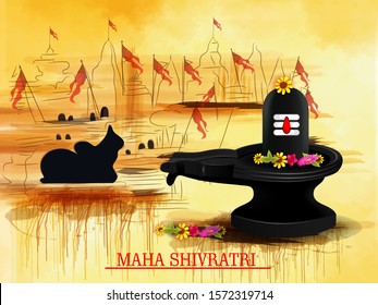 illustration of Greeting card for maha  Shivratri, a Hindu festival celebrated of Lord Shiva