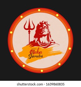 illustration of Greeting card for maha Shivratri, a Hindu festival celebrated of Lord Shiva background  vector banner poster creative flyer
