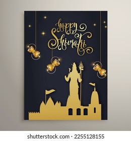 illustration of Greeting card for maha Shivratri, a Hindu festival celebrated of Lord Shiva background vector banner poster creative flyer