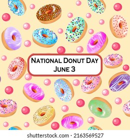 Illustration greeting card for National Donut Day