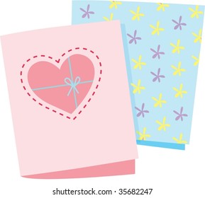 illustration of greeting card on white