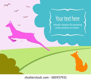 Illustration for a greeting card, poster or cover.