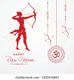 illustration of Greeting card for Ram Navami , a Hindu festival celebrated of Lord Ram, background, greeting card , poster,  banner design 