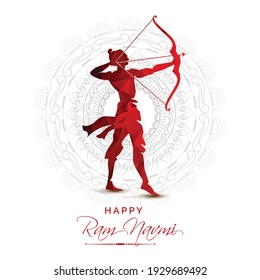 illustration of Greeting card for Ram Navami , a Hindu festival celebrated of Lord Ram, background, greeting card , poster,  banner design 