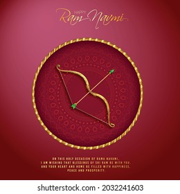 illustration of Greeting card for Ram Navami , a Hindu festival celebrated of Lord Ram, background, greeting card , poster,  banner design 