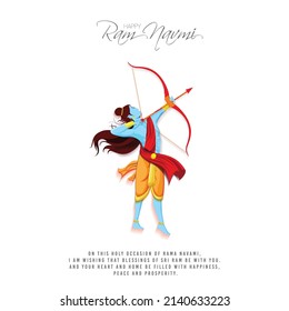 illustration of Greeting card for Ram Navami , a Hindu festival celebrated of Lord Ram, background, greeting card , poster,  banner design 