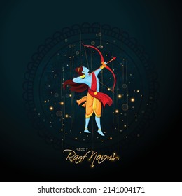 illustration of Greeting card for Ram Navami , a Hindu festival celebrated of Lord Ram, background, greeting card , poster,  banner design 