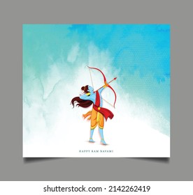 Illustration der Grußkarte für Ram Navami , ein Hindu-Fest, das Lord Ram gefeiert wird, Aquarellhintergrund, Grußkarte, Poster, Banner-Design 