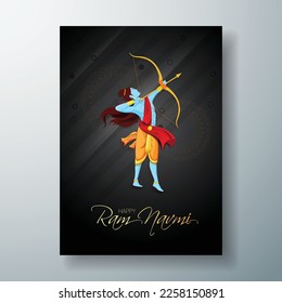 illustration of Greeting card for Ram Navami , a Hindu festival celebrated of Lord Ram, background, greeting card , poster,  banner design 