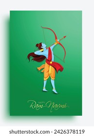 illustration of Greeting card for Ram Navami , a Hindu festival celebrated of Lord Ram, background, greeting card , poster,  banner design 