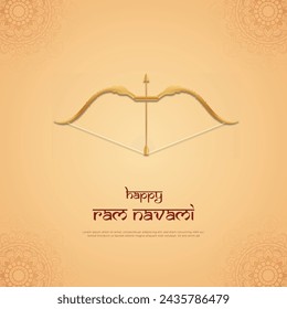 Ilustración de tarjeta de felicitación para Ram Navami , un festival hindú celebrado de Lord Ram, fondo, tarjeta de felicitación , cartel, diseño de banner. ilustración vectorial.