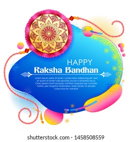 illustration of greeting card and template banner for sales promotion advertisement with decorative Rakhi for Raksha Bandhan, Indian festival for brother and sister bonding celebration