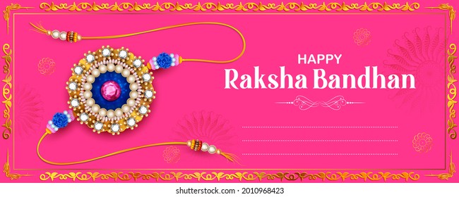 ilustración de la tarjeta de saludo y el cartel de plantilla para publicidad de promoción de ventas con Rakhi decorativo para Raksha Bandhan, festival indio para celebración de unión entre hermanos