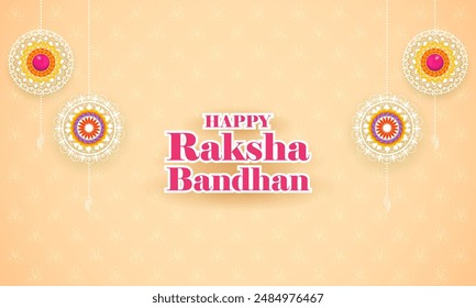 illustration of greeting card and template banner for sales promotion advertisement with decorative Rakhi for Raksha Bandhan, Indian festival for brother and sister bonding celebration