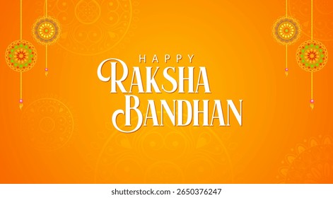 illustration of greeting card and template banner for sales promotion advertisement with decorative Rakhi for Raksha Bandhan, Indian festival for brother and sister bonding celebration