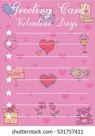 Illustration of greeting card valentine