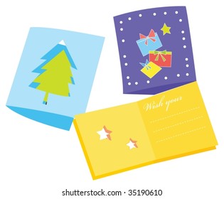 illustration of greeting cards on white