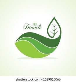 illustration of Greeting for celebrate green diwali concept