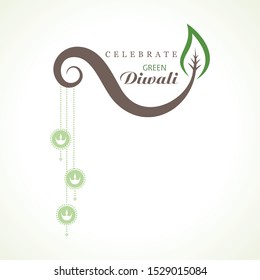 illustration of Greeting for celebrate green diwali concept