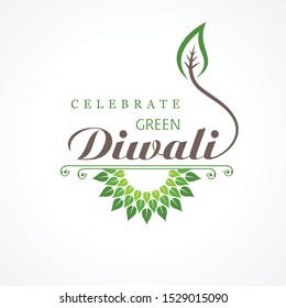 illustration of Greeting for celebrate green diwali concept