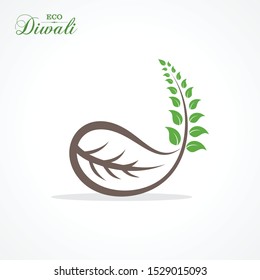 illustration of Greeting for celebrate green diwali concept