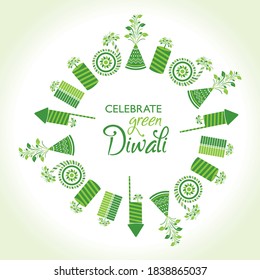 ilustración de Greeting para celebrar el concepto de diwali verde
