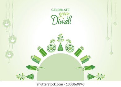 illustration of Greeting for celebrate green diwali concept
