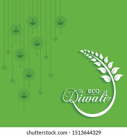 Illustration of Greeting for Eco or Green Diwali Celebration stock vector